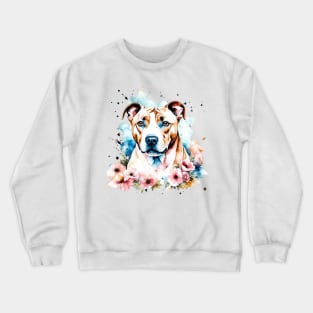 Amstaff - Cute Watercolor Dog Crewneck Sweatshirt